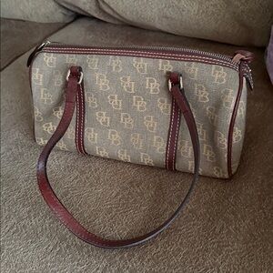 Dooney & Bourke Brown and Cream Shoulder Bag